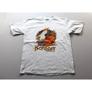 Ocean Wave White Shirt Boraggy Philiphines Short Sleeve Crew Neck size Medium